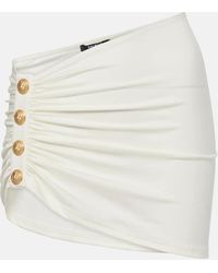 Balmain - Off- Draped Button Sarong Cover-Up - Lyst