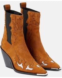 Rabanne - Suede Ankle Boots - Lyst