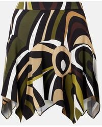 PUCCI - Marmo Asymmetric Satin Jersey Miniskirt - Lyst