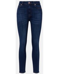 7 For All Mankind - Aubrey High-Rise Cropped Skinny Jeans - Lyst