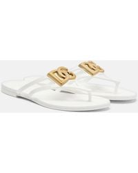 Dolce & Gabbana - Dg Rubber Thong Sandals - Lyst