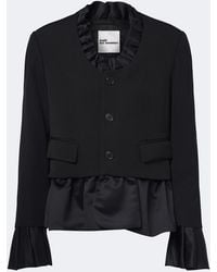 Noir Kei Ninomiya - Ruffled Peplum Wool Jacket - Lyst
