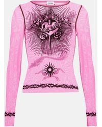 Jean Paul Gaultier - Tattoo Collection Printed Tulle Top - Lyst