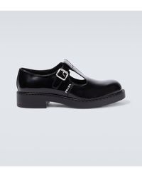 Prada - Leather T-strap Mary Jane Shoes - Lyst