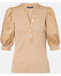 Veronica Beard - Puff-Sleeve Cotton-Blend Top - Lyst