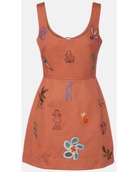 ALÉMAIS - Dusty Embroidered Cotton Minidress - Lyst