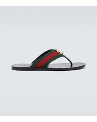 Gucci Interlocking G Thong Sandals - Black