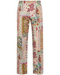 Etro Paisley Cotton Slim Pants - Multicolor