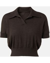 KHAITE - Morgane Wool-Blend Polo Shirt - Lyst