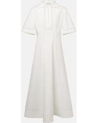 Rohe - Embroidered Cotton Poplin Midi Dress - Lyst