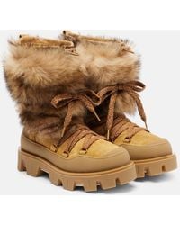 Moncler - Peak Apres Leather Lace-Up Boots - Lyst