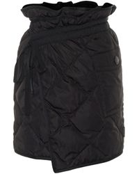 Moncler Mini-jupe portefeuille matelassée - Noir
