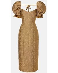 Markarian - Farrah Floral Brocade Midi Dress - Lyst