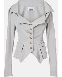 Vivienne Westwood - Monday Pinstripe Peplum Cotton Shirt - Lyst