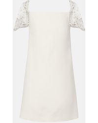 Valentino - Crepe Couture Embellished Minidress - Lyst