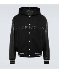 Givenchy - Logo Leather-trimmed Varsity Jacket - Lyst