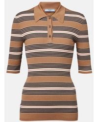 Prada - Cotton-Blend Polo Sweater - Lyst