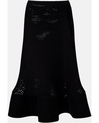Alaïa - Open-Knit Wool-Blend Midi Skirt - Lyst