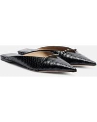 Tom Ford - T Icon Croc-Effect Leather Sandals - Lyst