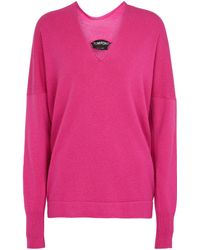 Tom Ford - Cashmere And Cotton V-neck Sweater - Lyst