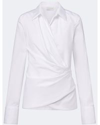 Dries Van Noten - Cotton Poplin Wrap Shirt - Lyst
