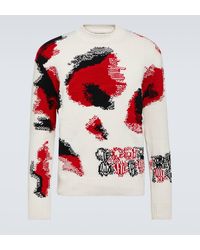 Alexander McQueen - Intarsia Wool, Cotton And Cashmere Sweater - Lyst