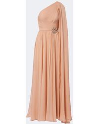 Elie Saab - Embellished Plisse One-Shoulder Silk Gown - Lyst
