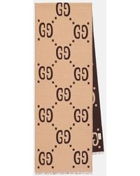 Gucci - GG Jacquard Wool And Silk Scarf - Lyst