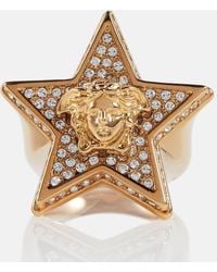 Versace - Ring La Medusa mit Kristallen - Lyst
