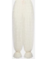 Chloé - Embroidered Silk Lace Wide-Leg Pants - Lyst