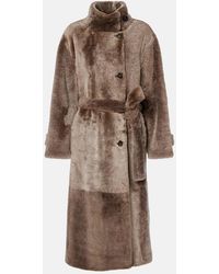 Brunello Cucinelli - Monili Belted Shearling Coat - Lyst
