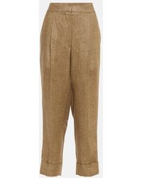 Brunello Cucinelli - Mid-rise Tapered Linen Pants - Lyst