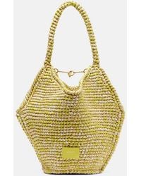 KHAITE - Lotus Mini Raffia Tote Bag - Lyst