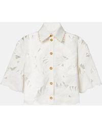 Zimmermann - Mahon Embroidered Cotton Poplin Shirt - Lyst