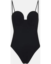 Magda Butrym - Elegant High-Leg One-Piece Swimsuit With Floral Accents - Lyst