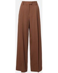 Brunello Cucinelli - Monili Pleated Wool-Blend Wide-Leg Pants - Lyst