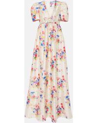 Markarian - Miriam Beaded Floral Front-tie Gown - Lyst