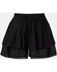 Poupette - Thia Crochet-Trimmed Cotton Shorts - Lyst
