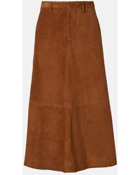 Citizens of Humanity - Cassia Suede Midi Skirt - Lyst