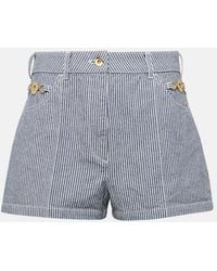 Patou - Striped High-Rise Denim Shorts - Lyst