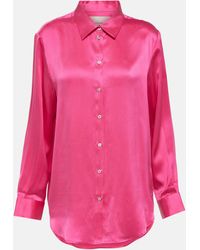 Asceno - London Silk Charmeuse Pajama Shirt - Lyst
