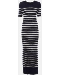 KHAITE - Helen Striped Silk And Cashmere Midi Dress - Lyst