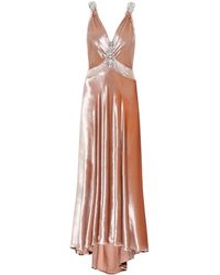 Paco Rabanne Verziertes Maxikleid aus Samt - Pink