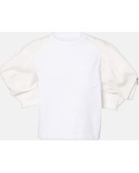 Sacai - Puff-Sleeve Cotton-Blend T-Shirt - Lyst