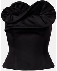 Magda Butrym - Ruffled Wool And Silk Bustier Top - Lyst