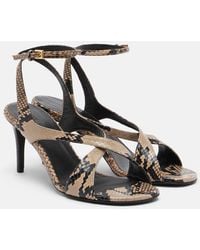 KHAITE - Liria Snake-Effect Leather Sandals - Lyst