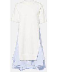 Sacai - Vestido De Popelin De Mezcla De Algodon - Lyst