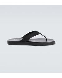 Gucci - Logo Canvas And Leather Thong Sandals - Lyst