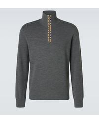 Burberry - Wool Half-Zip Sweater - Lyst
