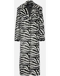 ROTATE BIRGER CHRISTENSEN - Zebra-Print Faux Fur Coat - Lyst